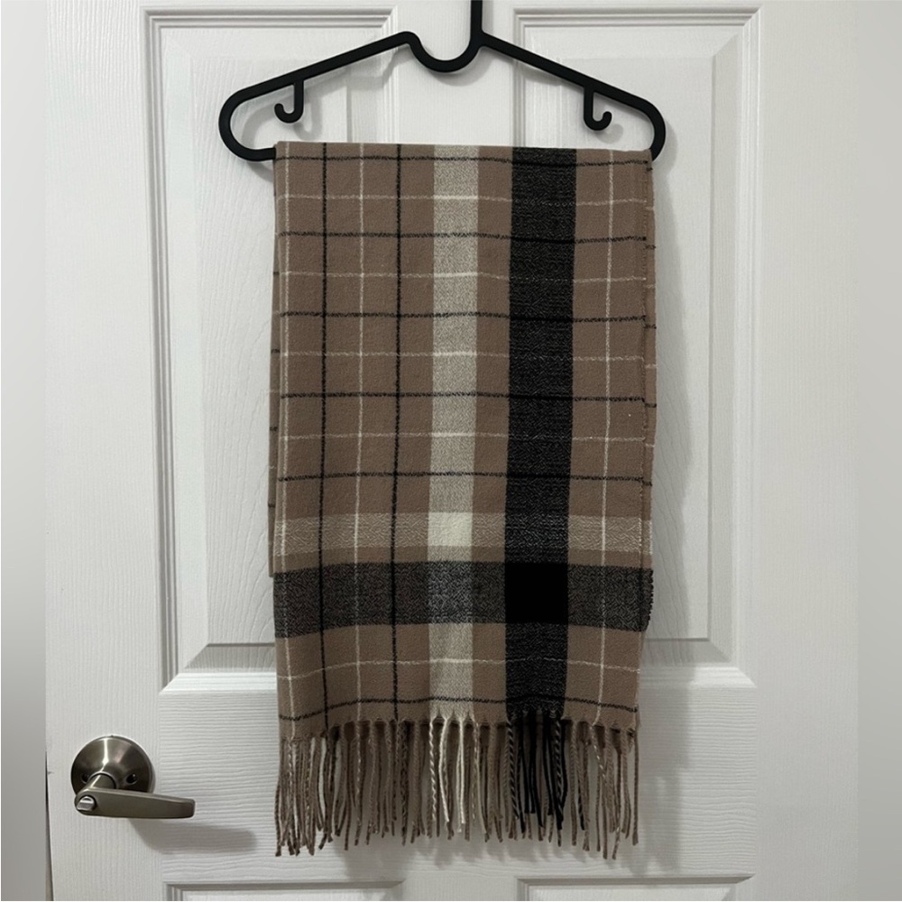 Tan Plaid Scarf